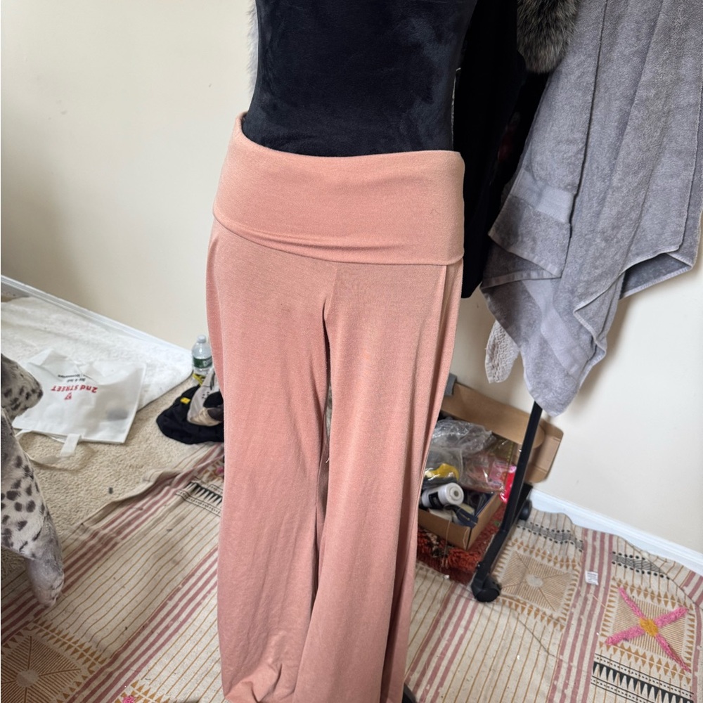 PrettyLittleThing Pink Leggings with Fold-Over Waistband